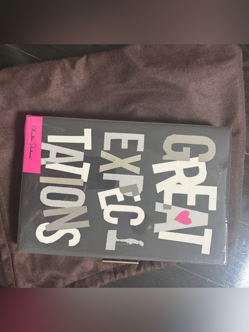 Kate spade clutch Black 'Great Expectations' Book NWT & dustbag